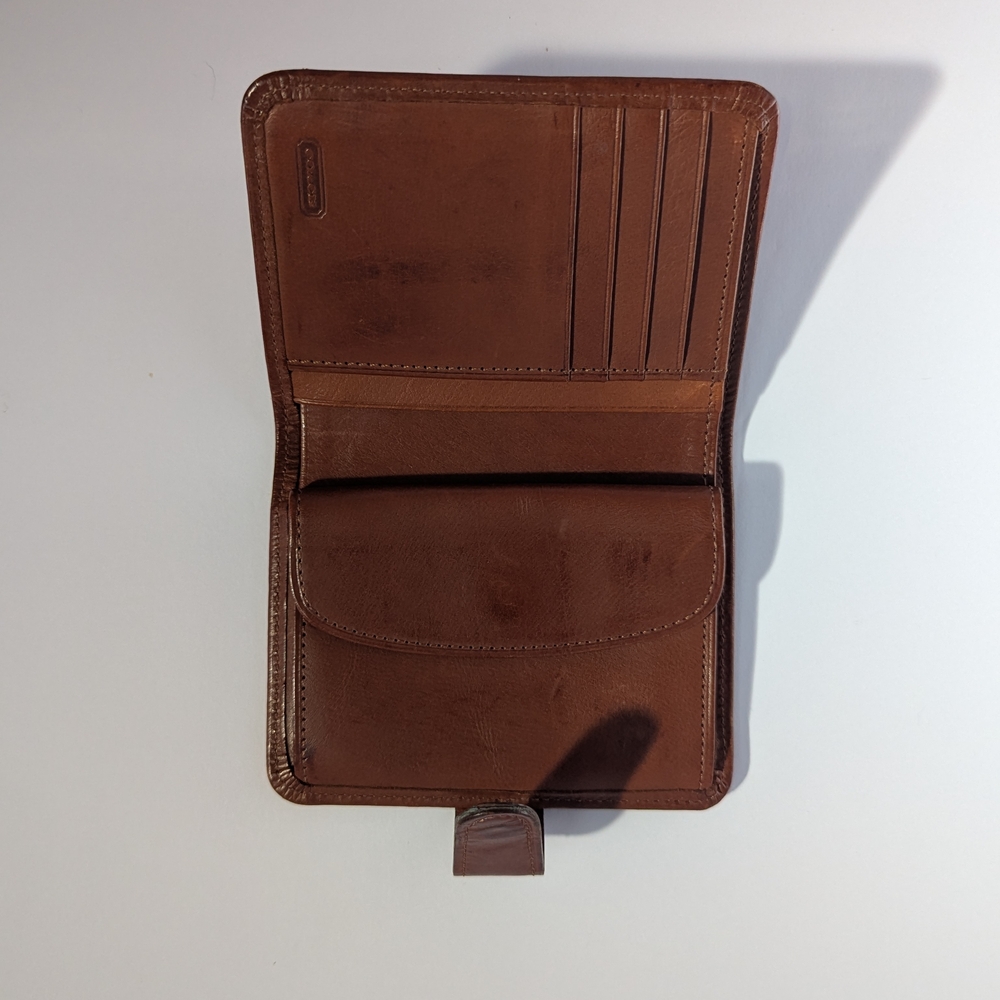 Coach Brown Leather Snap Wallet - Picture 4 of 7